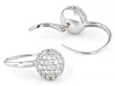 Round White Lab-Grown Diamond G-H SI Rhodium Over Sterling Silver Earrings 1.35ctw