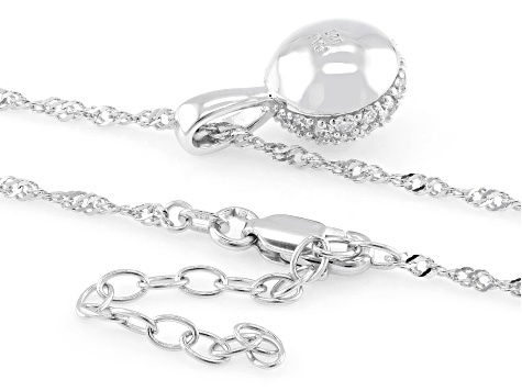 Round White Lab-Grown Diamond G-H SI Rhodium Over Sterling Silver Pendant With Chain 1.25ctw