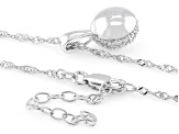 Round White Lab-Grown Diamond G-H SI Rhodium Over Sterling Silver Pendant With Chain 1.25ctw