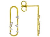 Round White Lab-Grown Diamond G-H SI 18K Yellow Gold Over Sterling Silver Earrings 0.20ctw