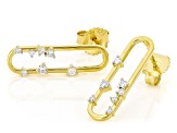 Round White Lab-Grown Diamond G-H SI 18K Yellow Gold Over Sterling Silver Earrings 0.20ctw