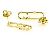 Round White Lab-Grown Diamond G-H SI 18K Yellow Gold Over Sterling Silver Earrings 0.20ctw
