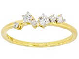 Round White Lab-Grown Diamond G-H SI 18K Yellow Gold Over Sterling Silver Ring 0.20ctw
