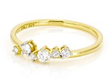 Round White Lab-Grown Diamond G-H SI 18K Yellow Gold Over Sterling Silver Ring 0.20ctw