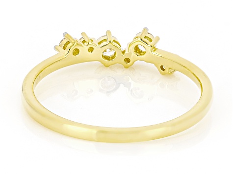 Round White Lab-Grown Diamond G-H SI 18K Yellow Gold Over Sterling Silver Ring 0.20ctw