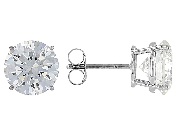 White Lab-Grown Diamond G VS 14K White Gold Solitaire Stud Earrings 4.00ctw