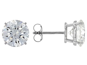 White Lab-Grown Diamond G VS 14K White Gold Solitaire Stud Earrings 4.00ctw