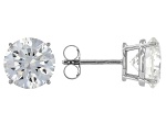 White Lab-Grown Diamond G VS 14K White Gold Solitaire Stud Earrings 4.00ctw