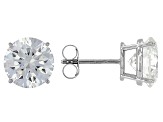 White Lab-Grown Diamond G VS 14K White Gold Solitaire Stud Earrings 4.00ctw