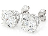 White Lab-Grown Diamond G VS 14K White Gold Solitaire Stud Earrings 4.00ctw