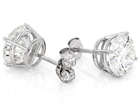 White Lab-Grown Diamond G VS 14K White Gold Solitaire Stud Earrings 4.00ctw