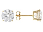 White Lab-Grown Diamond G VS 14K Yellow Gold Solitaire Stud Earrings 4.00ctw