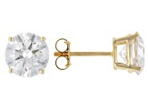White Lab-Grown Diamond G VS 14K Yellow Gold Solitaire Stud Earrings 4.00ctw