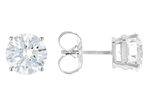 White Lab-Grown Diamond G VS 14K White Gold Solitaire Stud Earrings 3.00ctw