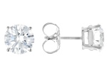 White Lab-Grown Diamond G VS 14K White Gold Solitaire Stud Earrings 3.00ctw