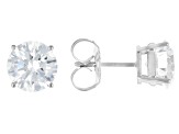 White Lab-Grown Diamond G VS 14K White Gold Solitaire Stud Earrings 3.00ctw