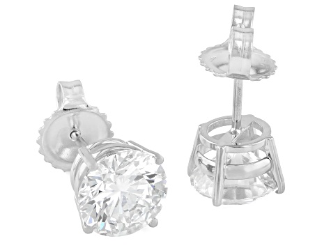 White Lab-Grown Diamond G VS 14K White Gold Solitaire Stud Earrings 3.00ctw
