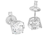 White Lab-Grown Diamond G VS 14K White Gold Solitaire Stud Earrings 3.00ctw