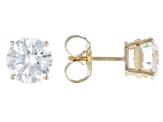 White Lab-Grown Diamond G VS 14K Yellow Gold Solitaire Stud Earrings 3.00ctw
