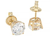 White Lab-Grown Diamond G VS 14K Yellow Gold Solitaire Stud Earrings 3.00ctw