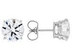 White Lab-Grown Diamond G VS 14K White Gold Solitaire Stud Earrings 5.00ctw