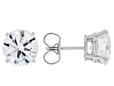 White Lab-Grown Diamond G VS 14K White Gold Solitaire Stud Earrings 5.00ctw