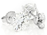 White Lab-Grown Diamond G VS 14K White Gold Solitaire Stud Earrings 5.00ctw