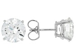 White Lab-Grown Diamond G VS 14K White Gold Solitaire Stud Earrings 6.00ctw