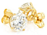 White Lab-Grown Diamond G VS 14K Yellow Gold Solitaire Stud Earrings 6.00ctw