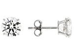 White Lab-Grown Diamond G VS 10K White Gold Solitaire Stud Earrings 3.00ctw