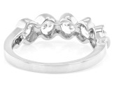Round White Lab-Grown Diamond H SI Rhodium Over Sterling Silver Band Ring 0.80ctw