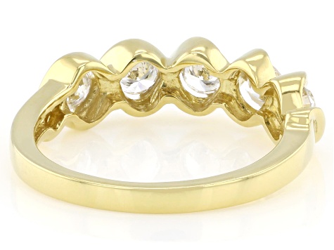 Round White Lab-Grown Diamond H SI 14K Yellow Gold Over Sterling Silver Band Ring 0.80ctw