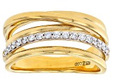 White Lab-Grown Diamond H SI 14K Yellow Gold Over Sterling Silver Ring 0.25ctw