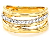 White Lab-Grown Diamond H SI 14K Yellow Gold Over Sterling Silver Ring 0.25ctw