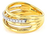 White Lab-Grown Diamond H SI 14K Yellow Gold Over Sterling Silver Ring 0.25ctw