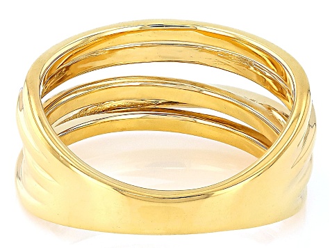 White Lab-Grown Diamond H SI 14K Yellow Gold Over Sterling Silver Ring 0.25ctw