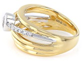 White Lab-Grown Diamond H SI Rhodium and 14K Yellow Gold Over Sterling Silver Ring 0.50ctw