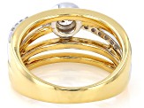 White Lab-Grown Diamond H SI Rhodium and 14K Yellow Gold Over Sterling Silver Ring 0.50ctw