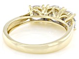 White Lab-Grown Diamond G-H SI 10K Yellow Gold 3-Stone Ring 1.00ctw