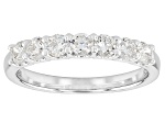 White Lab-Grown Diamond H SI Rhodium Over Sterling Silver Band Ring 0.60ctw