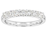 White Lab-Grown Diamond H SI Rhodium Over Sterling Silver Band Ring 0.60ctw