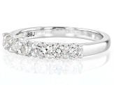 White Lab-Grown Diamond H SI Rhodium Over Sterling Silver Band Ring 0.60ctw