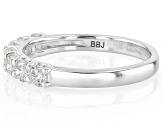 White Lab-Grown Diamond H SI Rhodium Over Sterling Silver Band Ring 0.60ctw