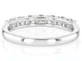 White Lab-Grown Diamond H SI Rhodium Over Sterling Silver Band Ring 0.60ctw