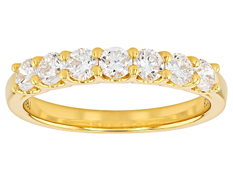 White Lab-Grown Diamond H SI 14K Yellow Gold Over Sterling Silver Band Ring 0.60ctw