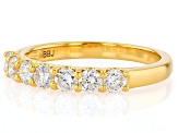 White Lab-Grown Diamond H SI 14K Yellow Gold Over Sterling Silver Band Ring 0.60ctw
