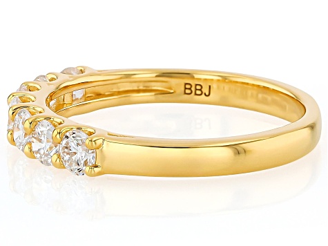 White Lab-Grown Diamond H SI 14K Yellow Gold Over Sterling Silver Band Ring 0.60ctw
