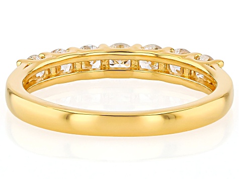 White Lab-Grown Diamond H SI 14K Yellow Gold Over Sterling Silver Band Ring 0.60ctw