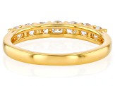White Lab-Grown Diamond H SI 14K Yellow Gold Over Sterling Silver Band Ring 0.60ctw