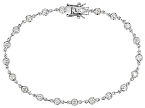 White Lab-Grown Diamond H SI Rhodium Over Sterling Silver Tennis Bracelet 2.00ctw